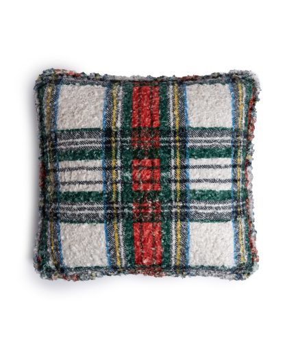 Cuscino tessuto Teddy con stampa tartan