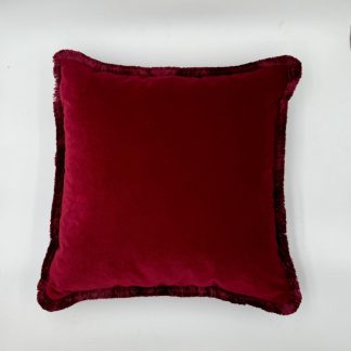 Cuscino Neve 50x50 in velluto liscio antimacchia Burgundy